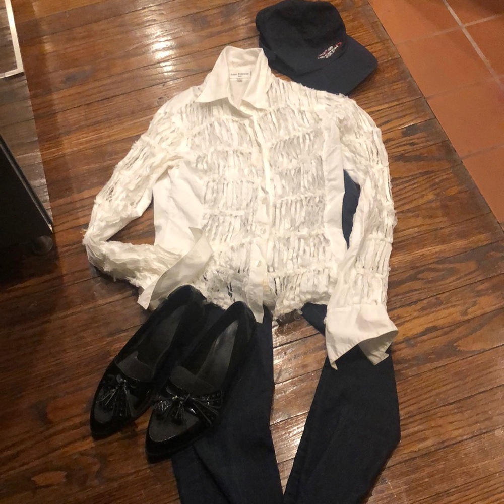 ANNE FONTAINE Classic White strip Shirt - Picture 4 of 7